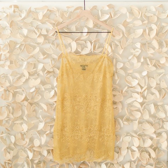 Natori Boudoir Sheer Lace Chemise Golden Yellow - Picture 3 of 8